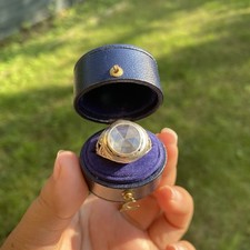 Anello vittoriano con diamante taglio rosa in oro e argento