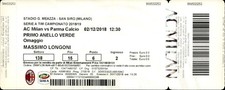 Biglietto stadio AC Milan vs
