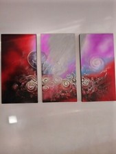 3 quadri dipinti su tela in