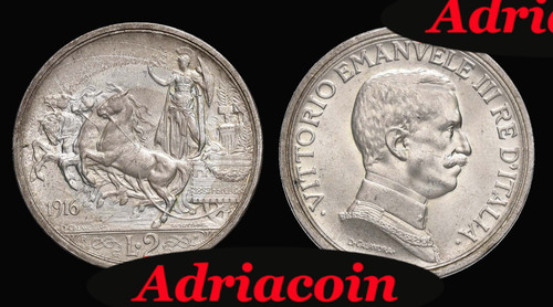 Lire 1916 moneta argento - 2,