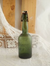 ANTICA RARA BOTTIGLIA VETRO DOPPIO SPESSORE VERDE BIRRA AOSTA PUBBLICITARIO