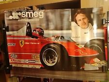 Gilles Villeneuve,Ferrari T 5, anni '80 poster originale sponsor " Smeg "