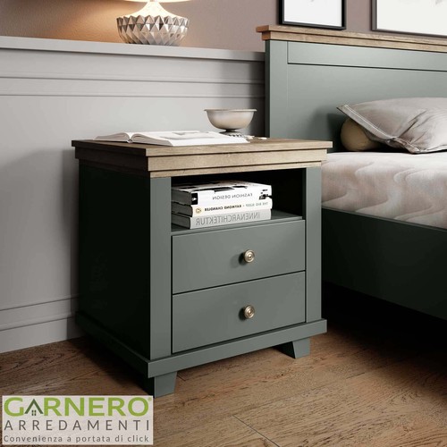 Comodino cassetti verde - comodino,
