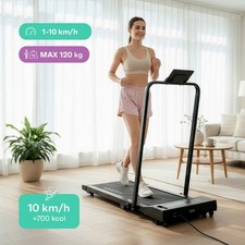 Tapis Roulant Con Corrimano per Casa Fitness Con App Pieghevole Display LED 10 km/h