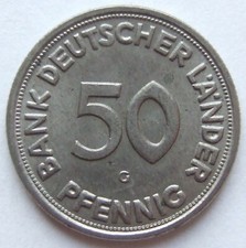 Moneta 50 Pfennig 1950 G Banca