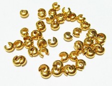 50pz copri schiaccini in ottone colore oro 5mm nickel free bijoux