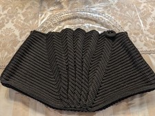 Borsa ventaglio all'uncinetto anni '30 mai usata con manici in lucite attorcigliati #153 