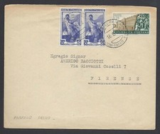 STORIA POSTALE REPUBBLICA 1952 Lettera da Firenze per Città (C5) annullo Calcio