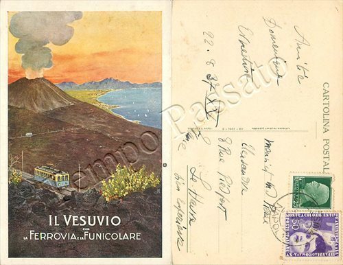 Cartolina pompei ferrovia - pompei,,