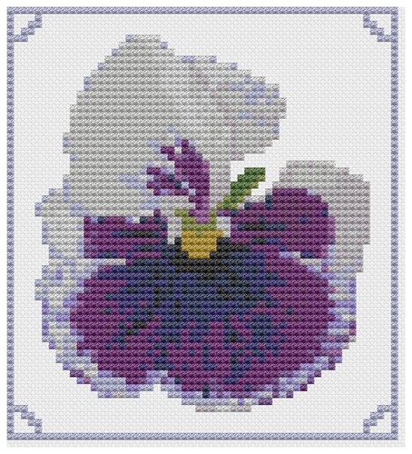 Schema punto croce florashell - croce,