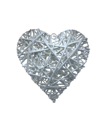 Cuore shabby legno bianco - in,