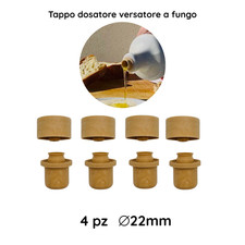 4Pz Tappo dosatore Versatore a fungo per Bottiglie Aceto Olio amari liquori 22mm