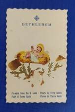 BETLEMME FIORI DI TERRA SANTA In Antico SANTINO Con Gesù Bambino