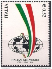 Italia 2002 Italiani nel Mondo Mappe Globo Bandiera 1v MNH