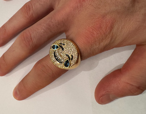 Anello uomo smile - iced, out