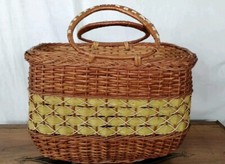 Grande cestino pic nic, Porta Oggetti, Porta Fiori,  In Vimini,  Vintage