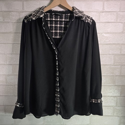Camicia blusa semi velata zara - camicia,