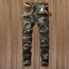 Pantaloni denim mimetici da