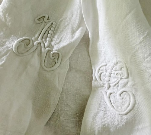 Large antique french linen - antique,