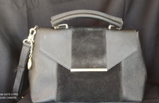 borsa donna tracolla grande vera pelle nera elegante di lusso DKNY PERFETTA