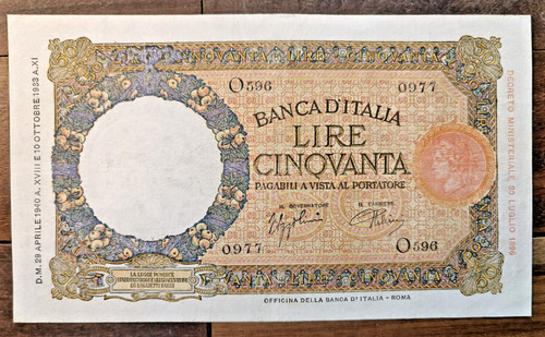 1940 regno italia 50 lire - d'italia-,