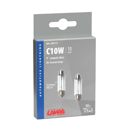 Coppia lampade siluro c10w 12v - siluro,