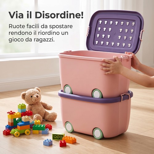 Scatola porta giochi con - giochi, ruote