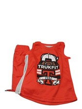 Truckfit Boys 12M Orange White Tank Top & Shorts Outfit Set