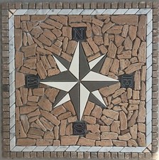 ROSONE MOSAICO "ANTICA ROMA" di marmo su rete anticato 60X60X1 cm COD. RUDL