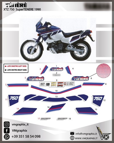 Adesivi xtz 750 supertenere - adesivi,
