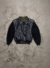 Bomber In Pelle Con Maniche In