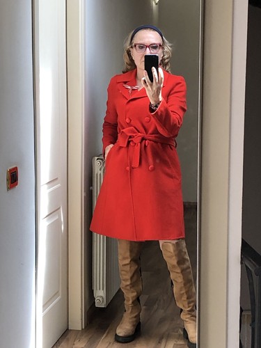 Cappotto rosso tg44 zara - rosso,