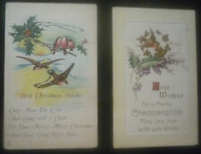 2 US CARD - PETTIROSSI STRASS RILIEVO - BUON NATALE - PRIMO '900