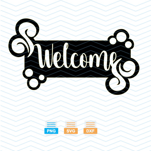 Welcome home inserto dxf - welcome,