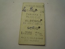 BIGLIETTO DEL TRENO CARTONATO