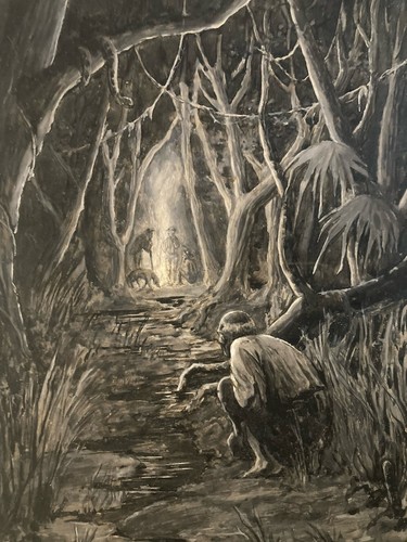 Bella pittura guazzo - guazzo, su