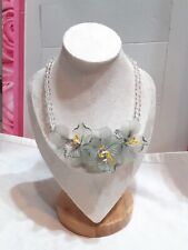 Collana Vintage In Cristallo E Fiori Artigianali In Vetro Di Murano