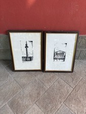 Colonna antoniana e chiesa parigina 2 quadri vintage numerato