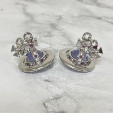 Orecchini Vivienne Westwood Piccola Sfera Argento x Viola con Coulisse [E0060