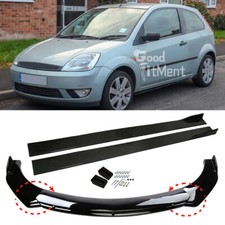 Spoiler spoiler labbro anteriore lucido + minigonne laterali per Ford Fiesta Focus