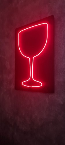 Calice vino neon - vino, illuminato