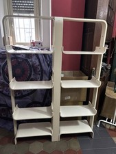 Libreria In Legno Laccato Curvo Stile Carlo Scarpa, Design Italiano Anni 70