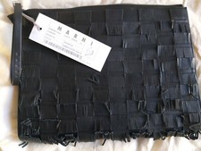 MARNI, €810 Leather black large pochette clutch