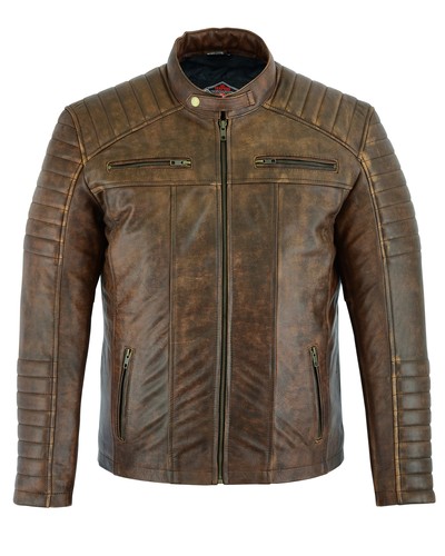 Giacca pelle casual biker - in,