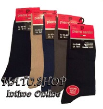9 Paia Calzini Uomo PIERRE CARDIN Nero o Assortito da 39 al 46 Cotone Elastico