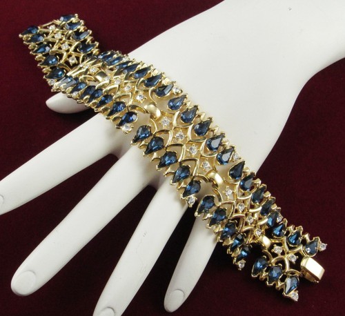 Bracciale vintage trifari blu - bracciale,