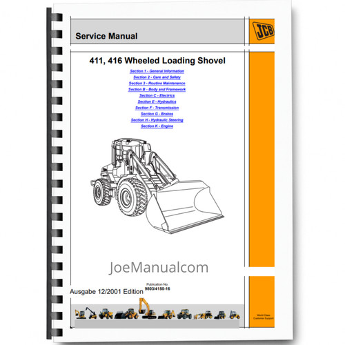 Jcb 411 416 manuale - 416, di