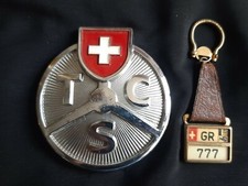 👉TCS🇨🇭TOURING CLUB SUISSE BADGE FREGIO  METALLO A RILIEVO + PORTACHIAVI GR777