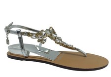 Sandali scarpe donna bassi LauraBiagiotti 8498 infradito gioiello elaganti 36