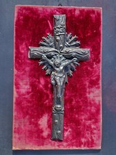 NAPOLI 1832-1872 Antico Crocifisso ARGENTO ARTEdevozionale popolare PUNZONATO N8